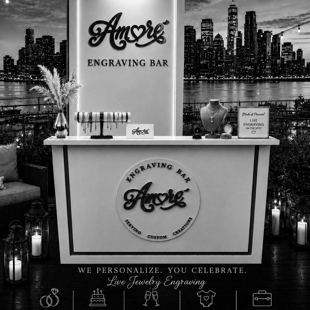 Amoré Engraving Bar rooftop display
