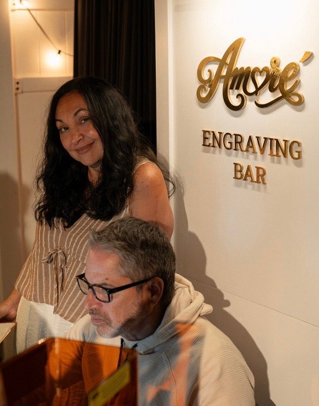 Guests gathered at the Amoré Engraving Bar